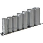 Teng M3807 7 Piece 3/8" Drive Deep Socket Set On A Rail 10-19mm