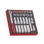 Teng TED1227 27 Piece 1/2" Drive 12 Point Socket Set In Foam Module Tray