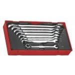 Teng TT6508RAF AF Ratcheting Combination Spanner Set In Tool Box Tray