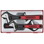 Teng TTADJ04 4 Pce Adjustable spanner/Wrench Set 6", 8", 10" & 8" Wide Jaw In Tool Box Tray