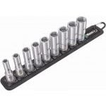 Wera 004545 9 Piece 3/8" Square Drive Deep Hex Socket Set & Rail, Belt B 8-19mm