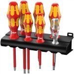 Wera 006148 Kraftform 7 Piece Insulated VDE Screwdriver Set Slotted & Pozi