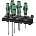 Wera 007680 Kraftform Plus 6 Piece Slotted & Phillips Screwdriver Set (Hex Bolster)