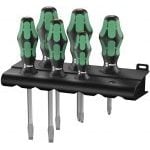 Wera 007681 Kraftform Plus 6 Piece Slotted & Pozi Screwdriver Set (Hex Bolster)