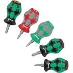 Wera 008872 Stubby Set 3 Slotted, Phillips & Robertson 5 Piece Screwdriver Set