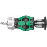 Wera 008883 6 Piece Kraftform Kompakt Stubby Magazine RA 1 Ratcheting Screwdriver Bit Set PH/SL/TX