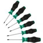 Wera 031553 Kraftform Comfort 6 Piece Slotted, Phillips & Pozi Screwdriver Set
