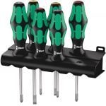Wera 105622 Kraftform Plus 6 Piece Lasertip Screwdriver Set Pozi Slotted Philips