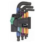 Wera 133164 9 Piece Stubby Multicolour Hex-Plus Ball-Ended Hexagon Key Set 1.5-10mm