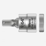 Wera 8740 A HF Zyklop 003384 1/4" Drive Hexagon Bit Socket With Holding Function – 9/64" AF