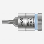 Wera 8740 A Zyklop 003380 1/4" Drive Hexagon Bit Socket – 5/64" AF