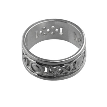 9ct White Gold 8mm pierced celtic Wedding Ring Sizes L-Q