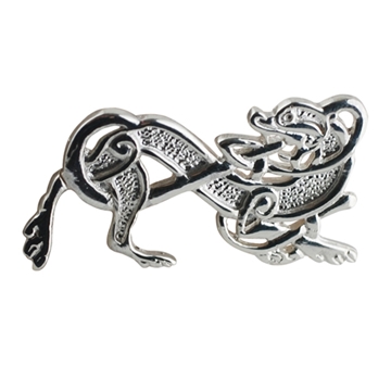 Silver 20x35mm Celtic animal Brooch