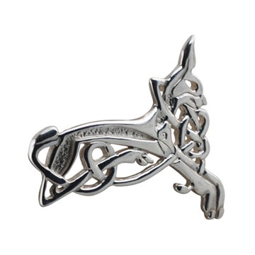 Silver 20x35mm Celtic animal Brooch