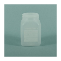 100ml Plastic Urine Sample Container HDPE Complete with Black Screw Lid