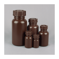 Wide Neck Plastic Bottle Series 303 LDPE - Brown / Amber with cap
