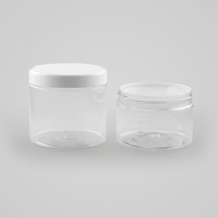 Clear PET Screw Top Shallow Plastic Jar - 100mm NECK