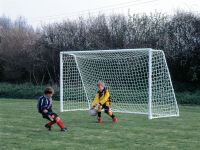 Aluminium Freestanding Folding Goals. 12ft x 6ft (3.66m x 1.83m) with Net and Ground anchors