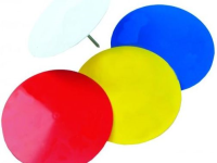Domed plastic disc markers