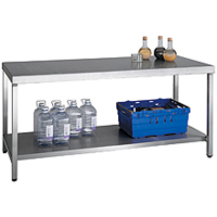 Stainless Steel Bench with options for Undershelf, drawers or Cupboards