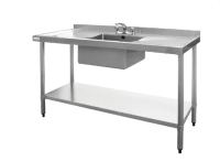 Stainless Sink with Double Drainer - Galv Undershelf