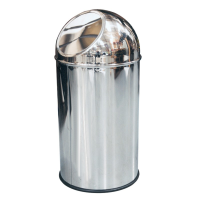 Stainless Polished Waste Bin with Self Closing Lid