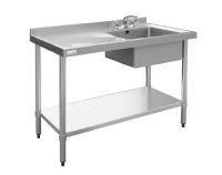 Stainless Sink with Drainer - Galv Undershelf