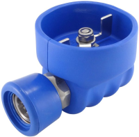 Stainless protected ball valve, 1/2&#8221; female x st.st. coupler with protection, blue