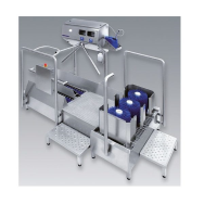 Stainless Walk through Sole Scrubbing Hygiene Station with Hand Disinfectant and Turnstile and optional Boot Cleaning with Anti-Splash
