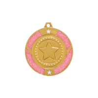 Pink Glitter Star Medals - Gold/Silver/Bronze