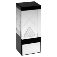Pool / Snooker Hologram Glass Block Award - 3 sizes
