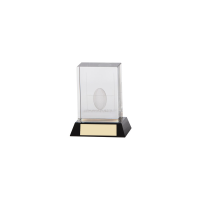 Rugby Crystal Cube Block Award  - 2 sizes