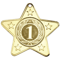 Star Medal - Gold,Silver,Bronze -  50mm