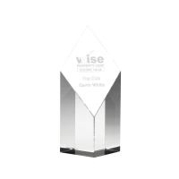 Suppliers Of Clear Glass Diamond Award - 3 sizes In Hertfordshire