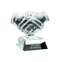 Suppliers Of Glass Handshake Award - 108mm In Hertfordshire