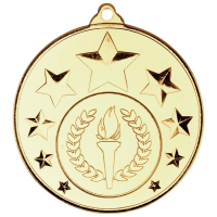 Suppliers Of Shooting Star Medal - Gold,Silver,Bronze - 50mm In Hertfordshire