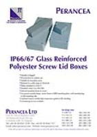IP66/67 Glass Reinforced Polyester Screw Lid Boxes

