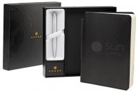 Cross Medium Black Journal & Stratford Pure Chrome Ball Pen Set E112901