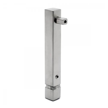 Glass Mount Mini Rail End Post - Square Profile - Stainless Steel
