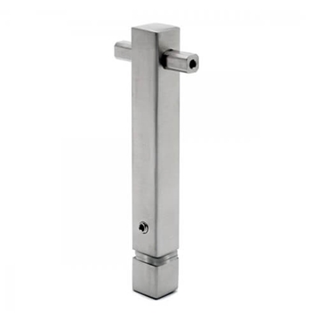Glass Mount Mini Rail Mid Post - Square Profile - Stainless Steel