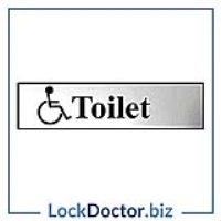 Disabled Toilet 200mm x 50mm Chrome Self Adhesive Sign