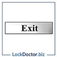 Exit 200mm x 50mm Chrome Self Adhesive Sign