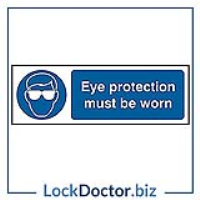 Eye Protection Must Be Worn 300mm x 100mm PVC Self Adhesive Sign