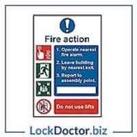 Fire Action Procedure 200mm x 300mm PVC Self Adhesive Sign