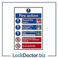 Fire Action Procedure 200mm x 300mm PVC Self Adhesive Sign