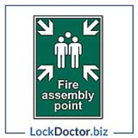 Fire Assembly Point 200mm x 300mm PVC Self Adhesive Sign