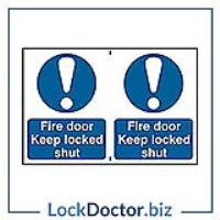 Fire Door Keep Locked Shut 200mm x 300mm PVC Self Adhesive Sign