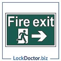 Fire Exit RIGHT 200mm x 300mm PVC Self Adhesive Sign