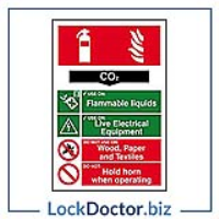 Fire Extinguisher CO2 200mm x 300mm PVC Self Adhesive Sign