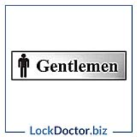 Gentlemen 200mm x 50mm Chrome Self Adhesive Sign